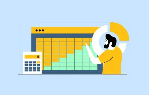 Churn analysis dashboard vector illustration - customer churn analysis, cohort Stock Illustration