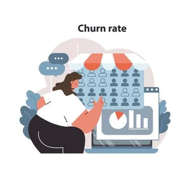 Churn rate analytics concept. Flat vector illustration Stock Illustration