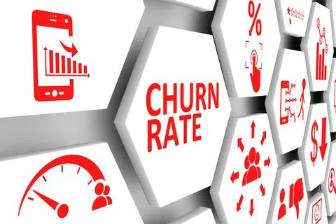 CHURN RATE concept cell background 3d illustration Stock Illustration