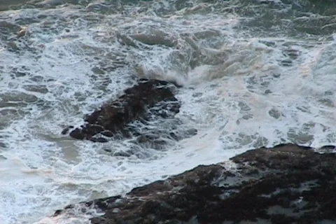 Churning Surf from Above Stock Footage