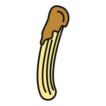 Churro with dulce de leche topping or sauce Illustrazione stock