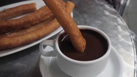 Churros and chocolate Stock Footage 126274905