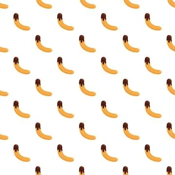 Churros with chocolate dipping seamless pattern background Stock Illustration
