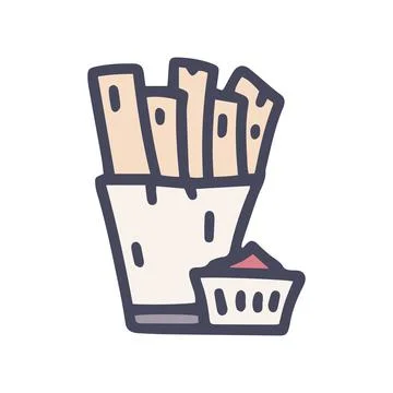 Churros color vector doodle simple icon design Stock Illustration