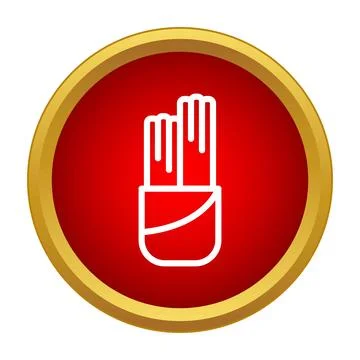 Churros icon in red button with gold border Stockillustratie