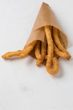 Churros on table Foto stock