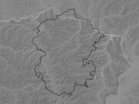 Chuvash, Russia. Grayscale elevation map with lakes and rivers イラスト素材