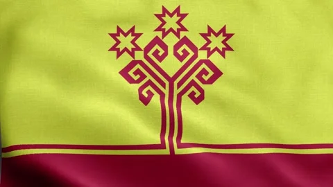 Chuvashia flag Front Stock Footage 318663819