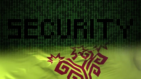 Chuvashia flag - Waving flag on matrix binary code background Stock Footage 321422196