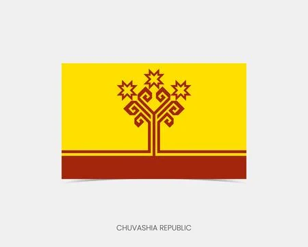 Chuvashia Rectangle flag icon with shadow. Illustrazione stock