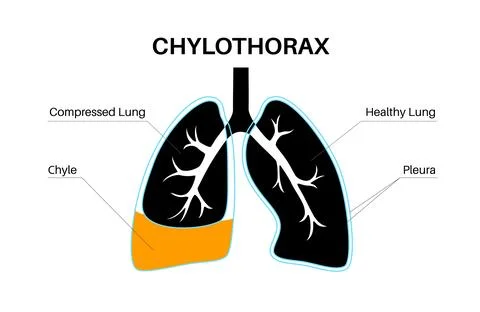 Chylothorax anatomical poster Stockillustratie