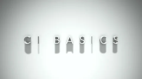 Ci basics 3D title animation with shadows on a white background Stock Footage 297216094