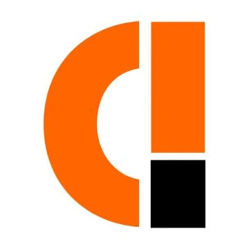 CI, C! initial geometric company logo and vector icon Stock Illustration
