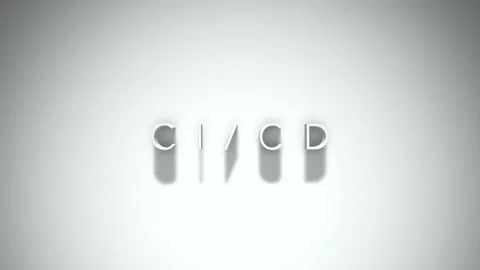 Ci cd 3D title animation with shadows on a white background Stock Footage 297016406