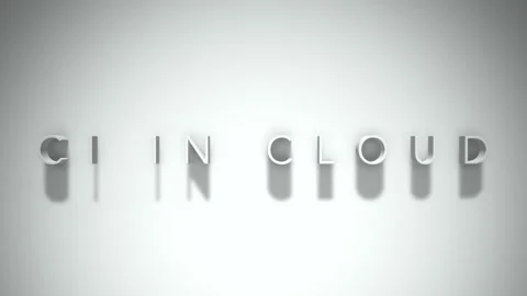 Ci in cloud 3D title animation with shadows on a white background Stock Footage 297216102