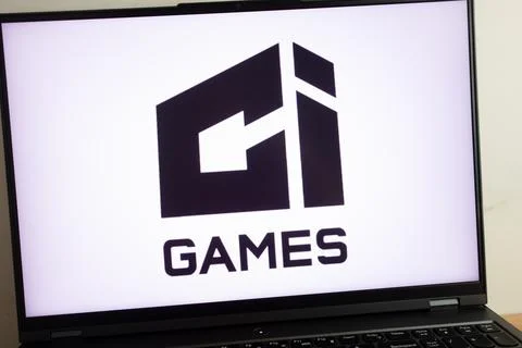 CI Games SA Polish video game developer logo on laptop Stock Photos