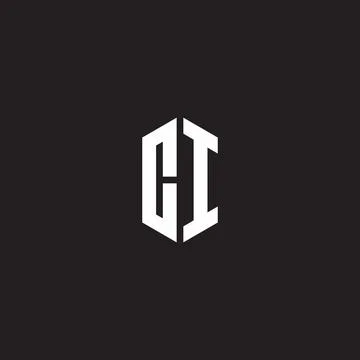 CI Logo monogram with hexagon shape style design template Stock Illustration