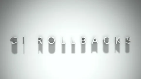 Ci rollbacks 3D title animation white text on a white background Stock Footage 299748660