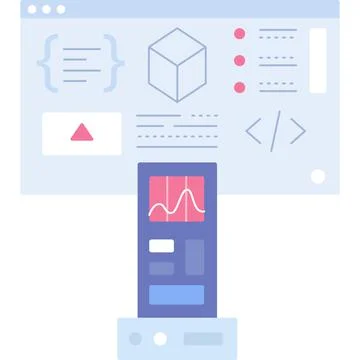 CI tool comparison icon vector coding programming Illustrazione stock