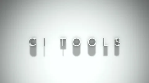 Ci tools 3D title animation with shadows on a white background Vídeo Stock 297216109