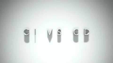 Ci vs cd 3D title animation with shadows on a white background Stock Footage 297216111