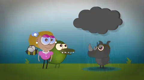 CI000044 Cartoon Characters grumpy Rhino | Stock Video | Pond5