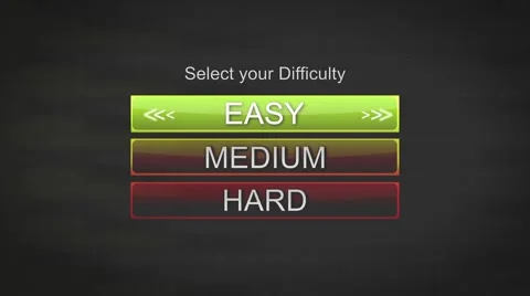 CI000095- Generic Game Interface - Select Difficulty Stock Footage