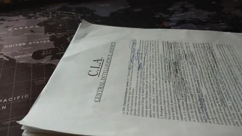 Cia agent with a top secret document on the office. 스톡 동영상 221341536