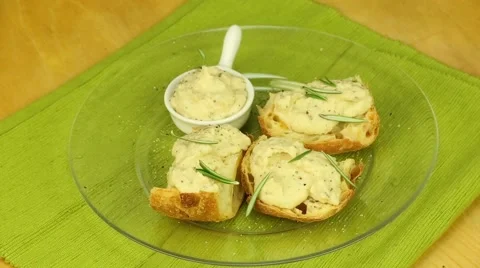 Ciabatta with bean paste Stock Footage 50348210