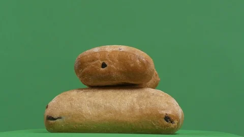 Ciabatta bread with olives Stock Footage 103047658