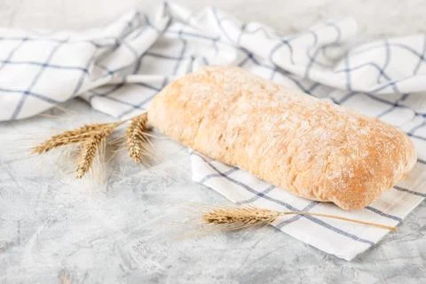 Ciabatta with ears on the table Stock Photos
