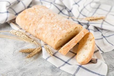 Ciabatta with ears on the table Stock Photos