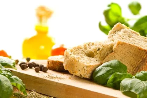 Ciabatta with herbs Stock Photos