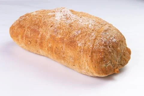 Ciabatta. Isolated on white background. Stock Photos