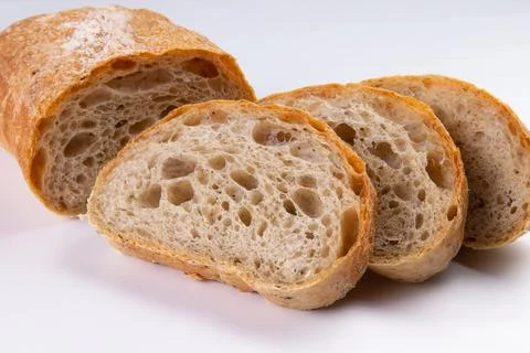 Ciabatta. Isolated on white background. Stock Photos