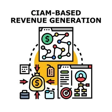 Ciam based revenue generation vector concept Illustrazione stock