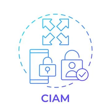 CIAM blue gradient concept icon Illustrazione stock