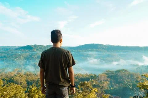 Cianjur, West Java, Indonesia - November 24 2016: people enjoy the view Stock Photos