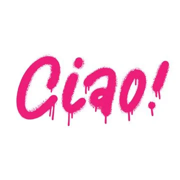 Ciao - sprayed paint hand drawn urban graffiti lettering on white background Stock Illustration