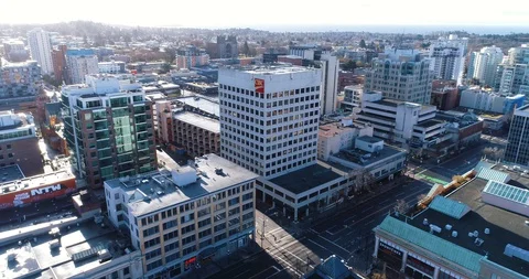 CIBC intersection empty during covid 19 Stock Footage 127593616