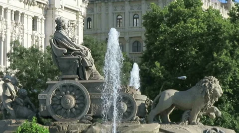 Cibeles statue in Madrid Spain Stock Footage 56162287