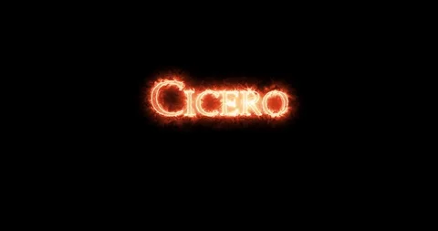 Cicero written with fire. Loop Stock Footage 128865237