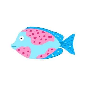 Cichlid exotic fish cartoon vector illustration Stock Illustration