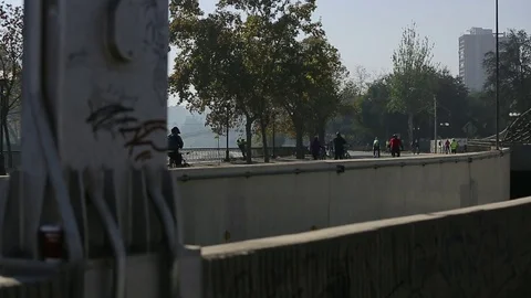 Ciclists in city Stock Footage 77047704