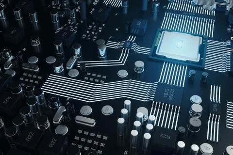 Cicruit board, artificial intelligence, ai, neural network concept. Technology Stock Illustration