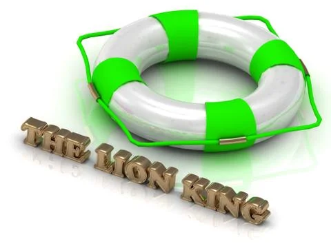 CIDADE DE DEUS - bright gold letters and color life buoy on a white backgrou Stock Illustration