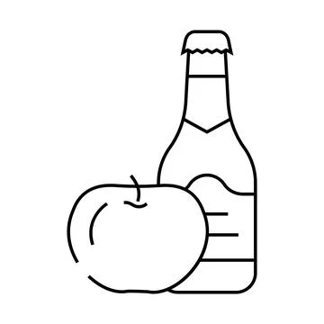 Cider apple line icon vector illustration 스톡 일러스트