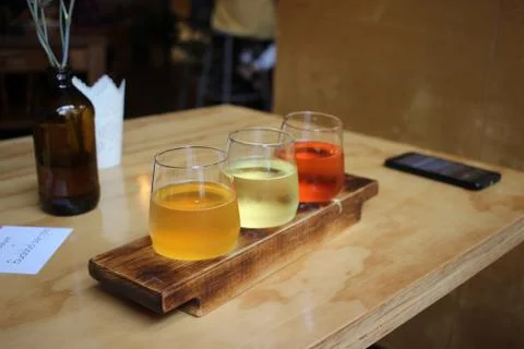 Cider flight 스톡 사진