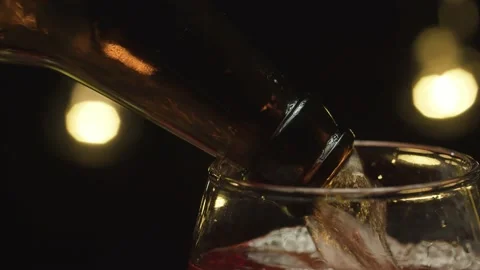 Cider pouring into a glass Stock Footage 142737358