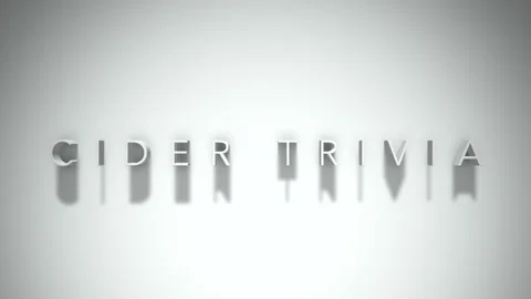 Cider trivia 3D title animation white text on a white background Stock Footage 299424727